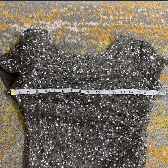 Adrianna  Papell Gown grey size 8 Great wedding, prom or night out! - Picture 4 of 7